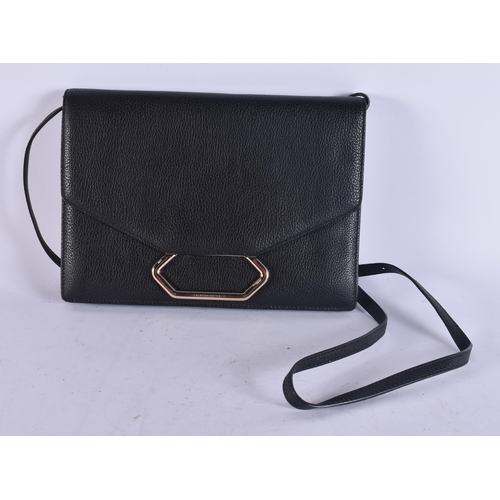 88 - Victoria Beckham Money Clutch / Shoulder Bag w/ Textured Leather in Black. 27 cm wide.