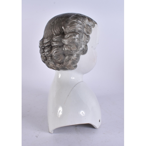 92 - A VERY UNUSUAL 19TH CENTURY ENGLISH PORCELAIN SHOULDER BUST. 25 cm x 15 cm.