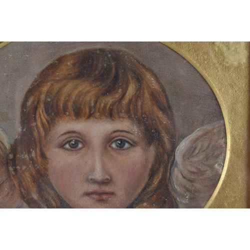 124 - European School (19th Century) Pastel/Watercolour, Angel. 21cm x 18 cm, image 13.5 cm wide.