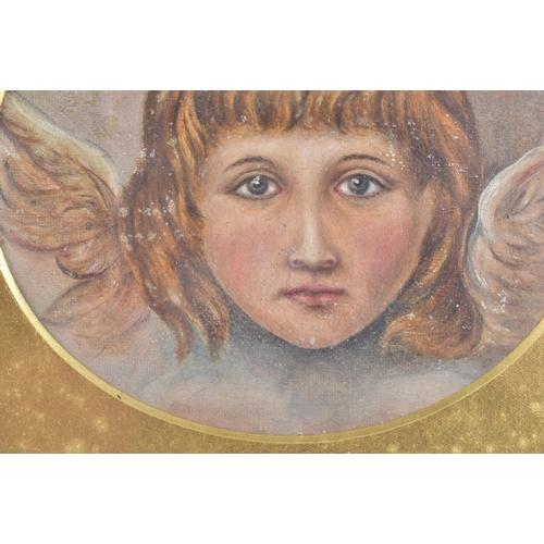 124 - European School (19th Century) Pastel/Watercolour, Angel. 21cm x 18 cm, image 13.5 cm wide.