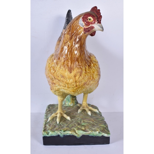 3064 - A large Portuguese Majolica Chicken 36 x 25cm