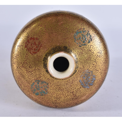 290 - A LATE 19TH CENTURY JAPANESE MEIJI PERIOD SATSUMA VASE painted with figures. 14 cm high.