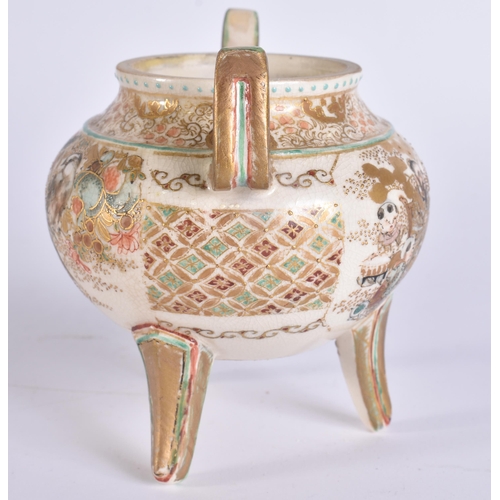 2208 - A LATE 19TH CENTURY JAPANESE MEIJI PERIOD SATSUMA CENSER. 9 cm wide.