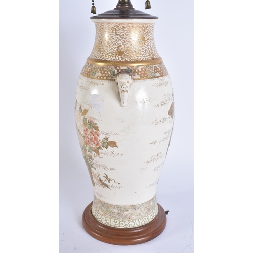 2210 - A 19TH CENTURY JAPANESE MEIJI PERIOD SATSUMA LAMP. 44 cm high.