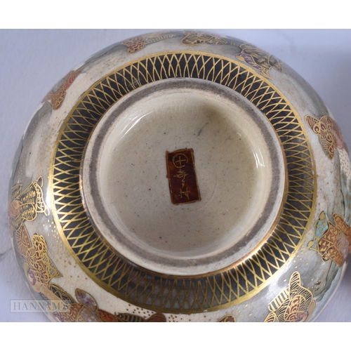 2536 - TWO EARLY 20TH CENTURY JAPANESE MEIJI PERIOD SATSUMA BOXES AND COVERS. Largest 8 cm wide. (2)