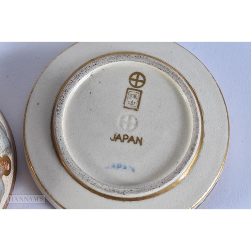 2536 - TWO EARLY 20TH CENTURY JAPANESE MEIJI PERIOD SATSUMA BOXES AND COVERS. Largest 8 cm wide. (2)