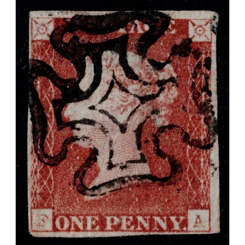 89 - GB 1841 1d red black plate 5 FA STATE THREE vfu 4m with fine full cross sg7 Spec.AS32a Cat. £500