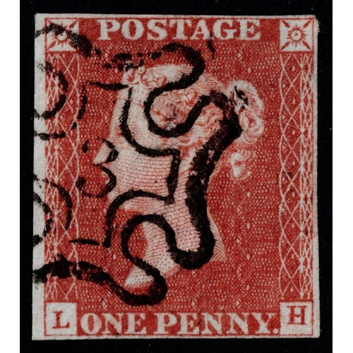 106 - GB 1841 1d red plate 31 LH 4m vfu superb upright London number 3 in cross, sg8, Cat. £225