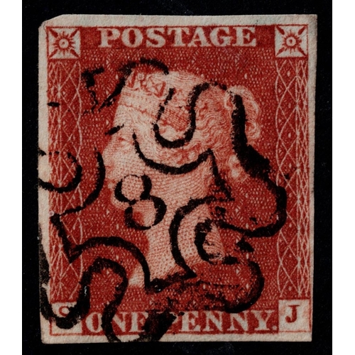 107 - GB 1841 1d red plate 31 SJ 4m vfu crisp upright London number 8 in cross, sg8, Cat. £160