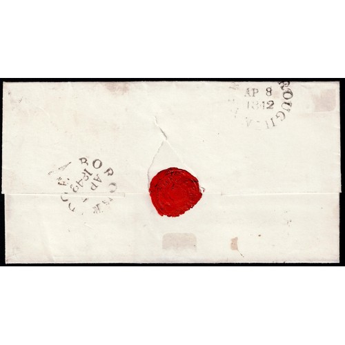 88 - GB 1841 1d red black plate 2 CI 4m fu just tied MX Boroughbridgeto Knaresborough 7.4.42 sg7 Spec.AS1... 