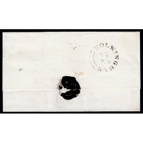 118 - GB 1841 1d red plate 38 PG superb used four margins crisp cross Sleaford to Horbling 7 April 1844, s... 