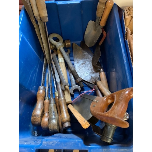 Box of vintage hand tools