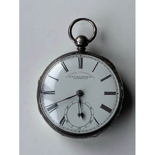 Silver pocket watch 5cms 'Railway Timekeeper' Josh Bromfield, Liverpool