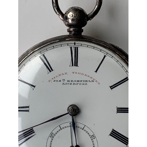 Silver pocket watch 5cms 'Railway Timekeeper' Josh Bromfield, Liverpool
