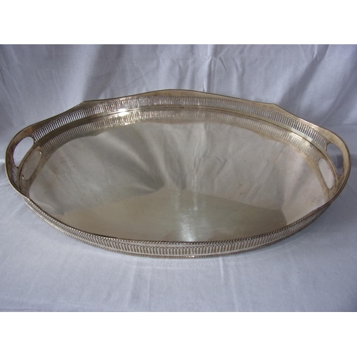 121 - Large 1930s silver on copper tray 60cm by 40cm