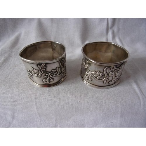 153 - x2 Indian silver napkin rings 57g