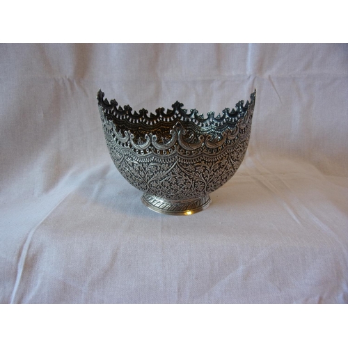 41 - Indian solid silver bowl 13cm by 11cm