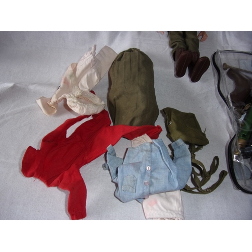 100 - 1960s Action Man with extra equipment inc 2 tents (no poles)