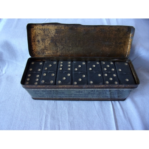 120 - Vintage set of dominoes in original tin