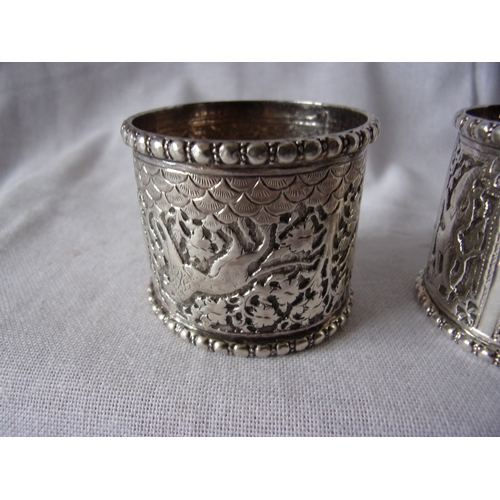 152 - x2 Indian silver napkin rings 99g