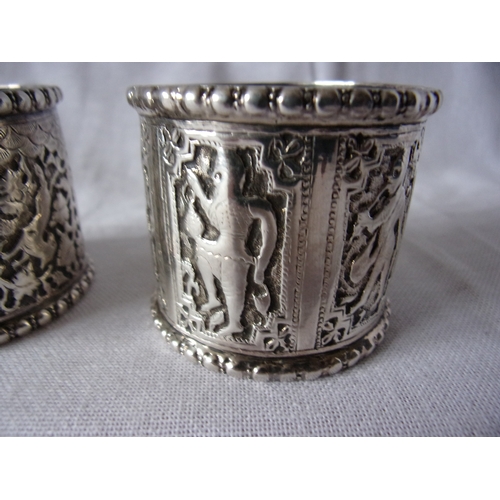 152 - x2 Indian silver napkin rings 99g