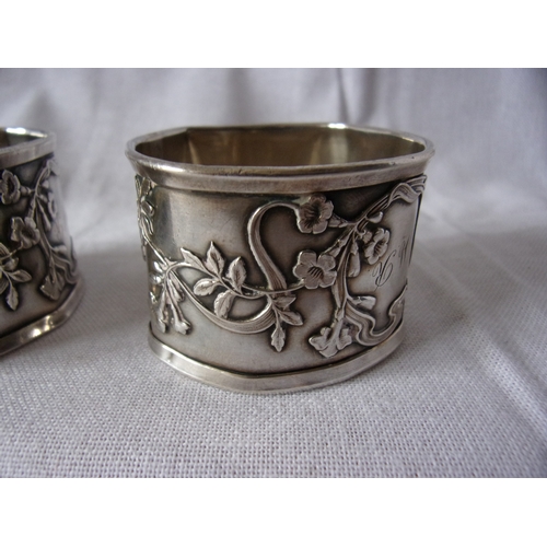 153 - x2 Indian silver napkin rings 57g