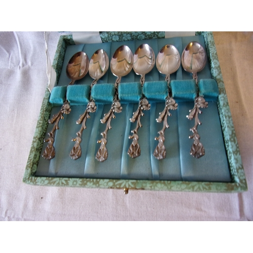 173 - Boxed set of 6 Rodd silver plated spoons