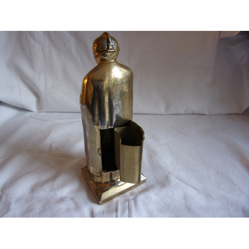 4 - Rare brass knight lighter with a cigarette holder