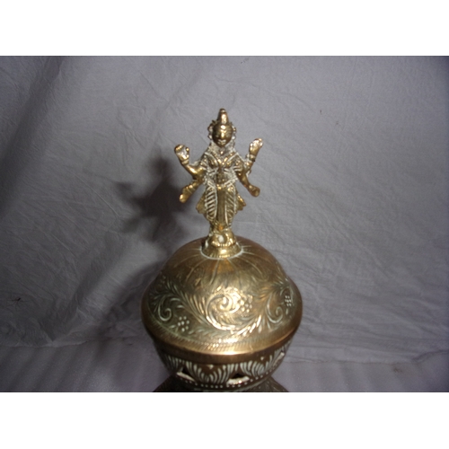 216 - Brass Indian lidded urn