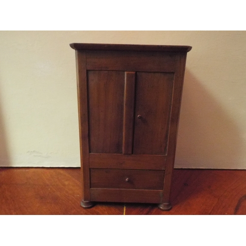 127 - Small old deity wooden cupboard padded inside