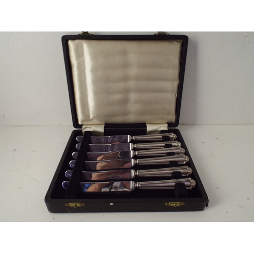 263 - HM Silver handled knives boxed