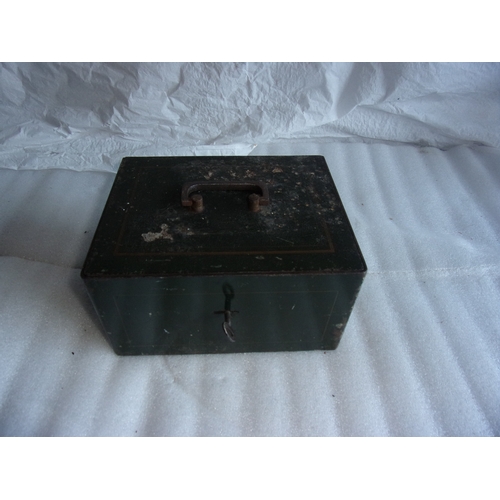 11 - Vintage strongbox metal safe with alarm