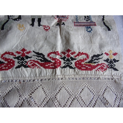 190 - Russian hand embroidered scarf c1903