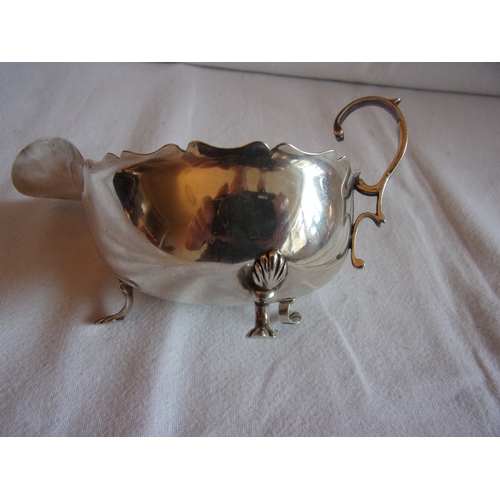 269 - Large HM silver sauce boat