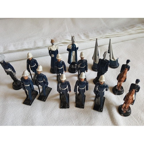 136 - metal soldier chess set