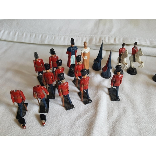 136 - metal soldier chess set