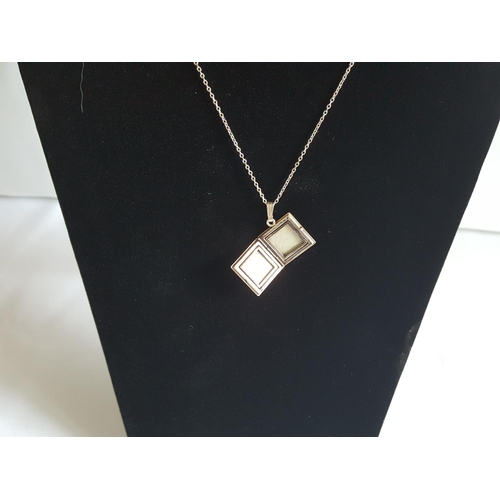 221 - sterling silver locket & chain