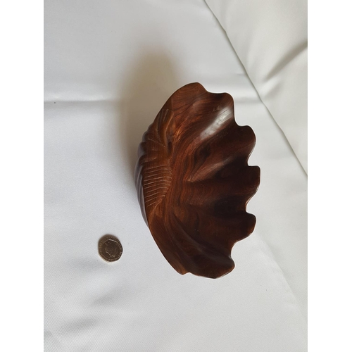 248 - carved wood shell shaped dish