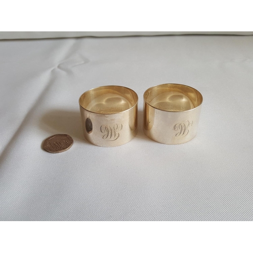 255 - pair HM silver napkin rings c1944