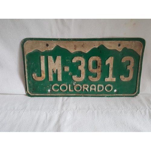 258 - original USA number plate Colorado