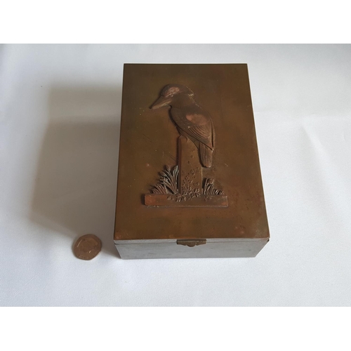 267 - brass box with bird on front