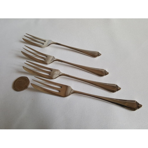 289 - 4 HM silver cake forks c1928