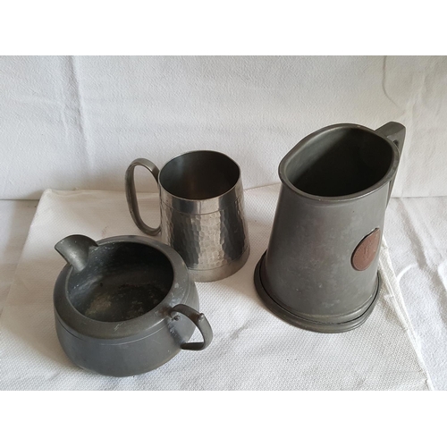 346 - 3 pewter items