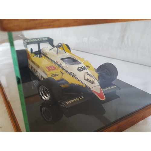 93 - Vintage kit built Renault Elf racing car in display case