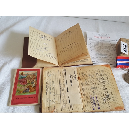 227 - WW2 pair of medals with box & service books