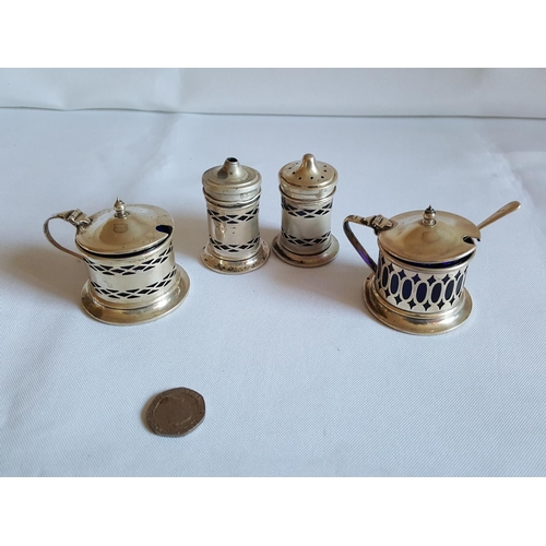 102 - HM silver 4 piece cruet set c1932