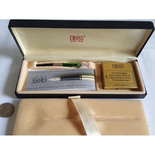 111 - Cross rolled gold pen & a Cross fountain pen box