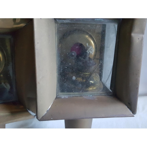 286 - vintage pair of oil coach lamps