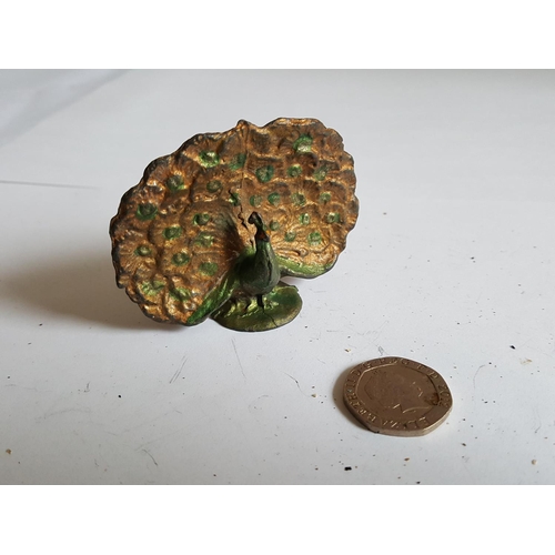 302 - vintage lead peacock