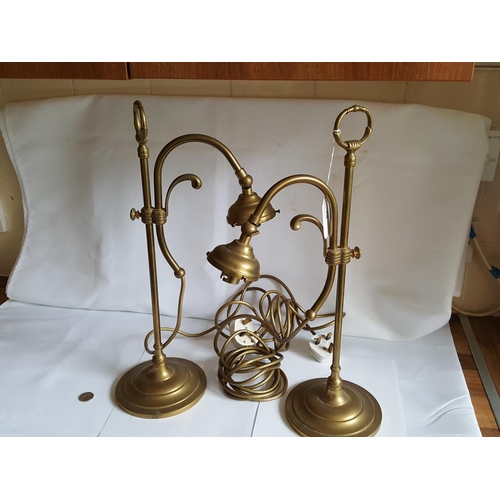 308 - pair of brass adjustable lamps